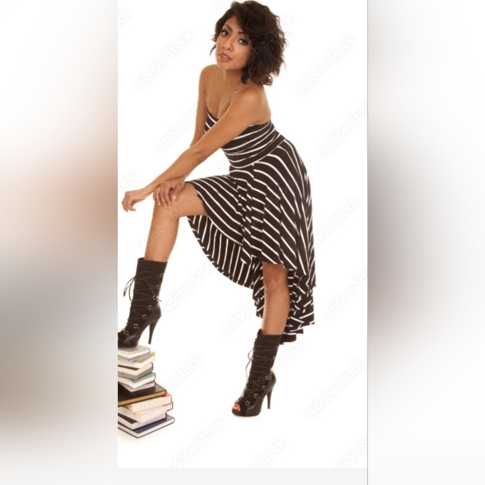 Poof Black & White Tube Dress